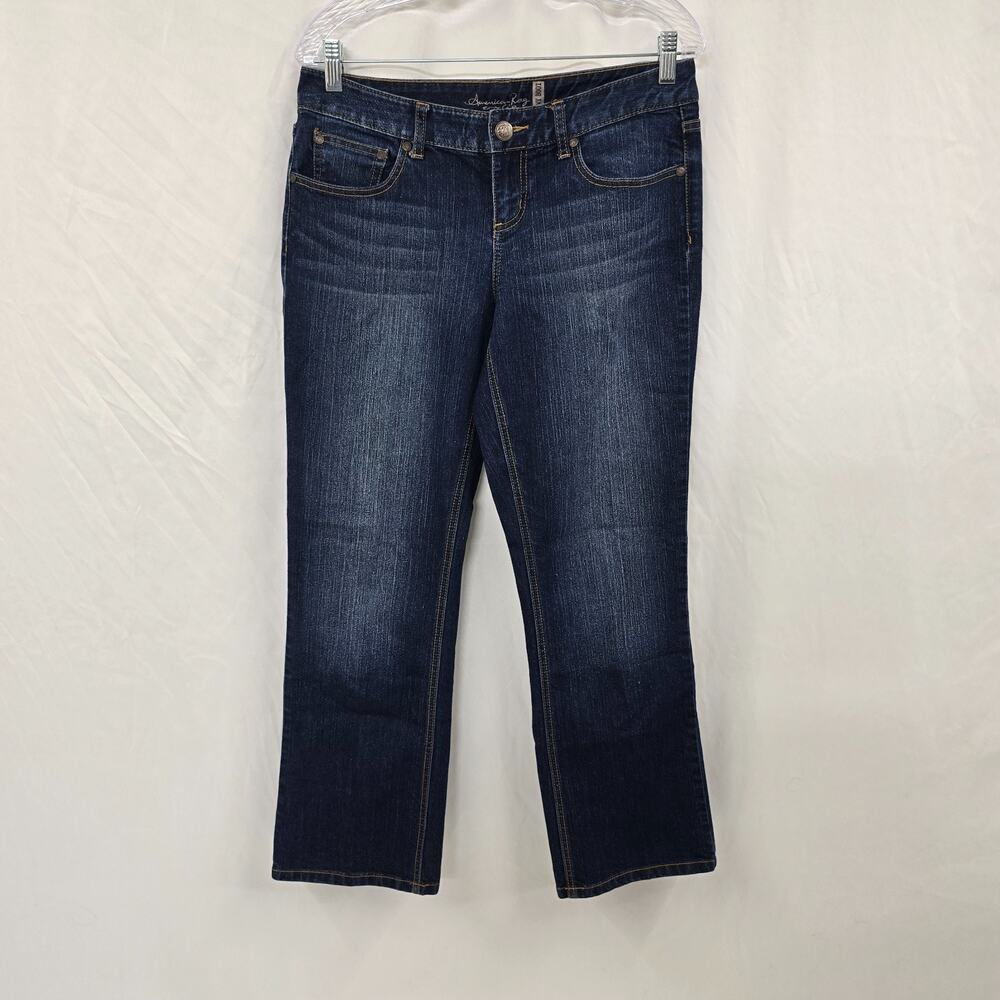 American Rag Cie Curvy Boot Jeans Juniors 9 Short Blue Dark Wash